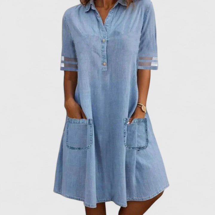 Brittany™ | Figure-Flattering Denim Dress