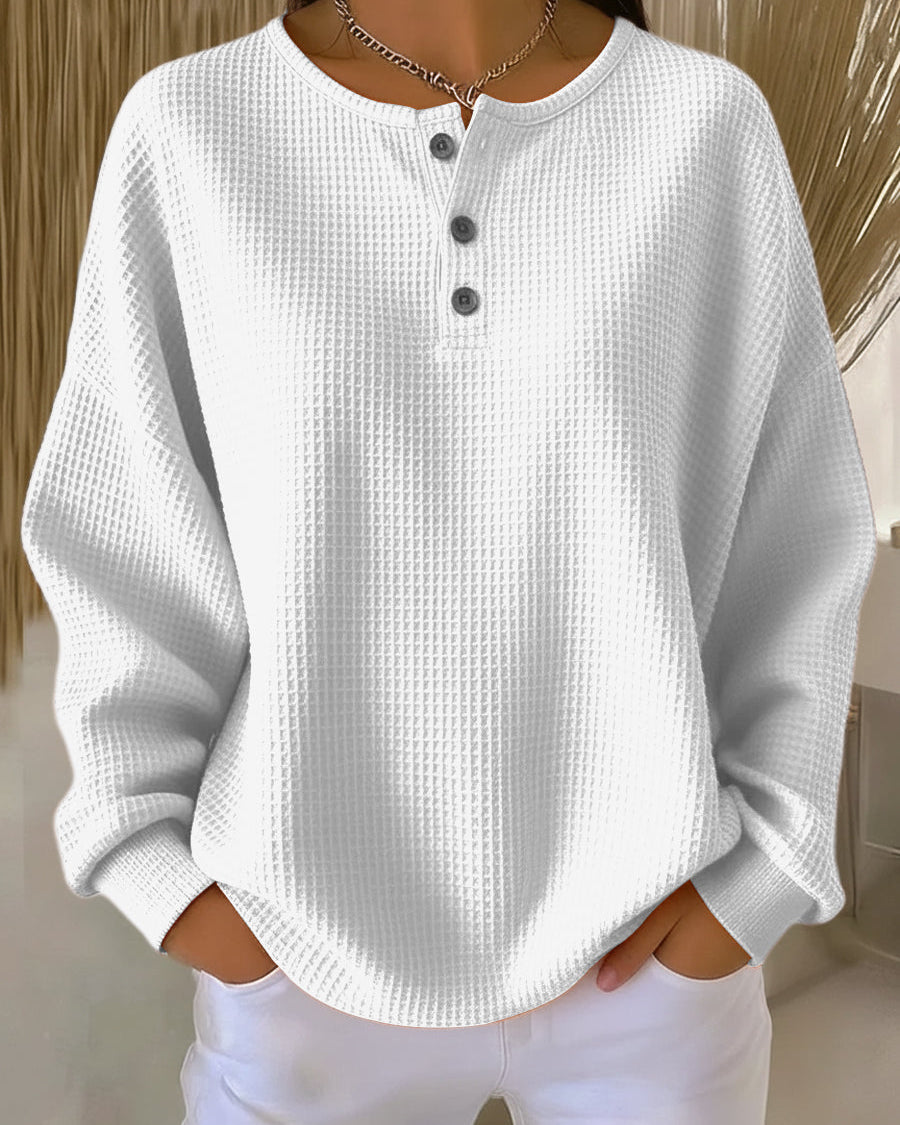 Women's Blouse | Long Sleeve with Buttons and Texture