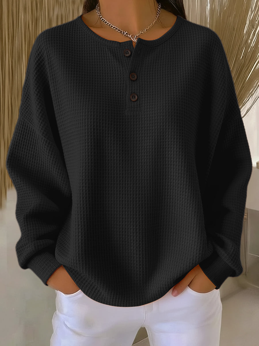 Women's Blouse | Long Sleeve with Buttons and Texture