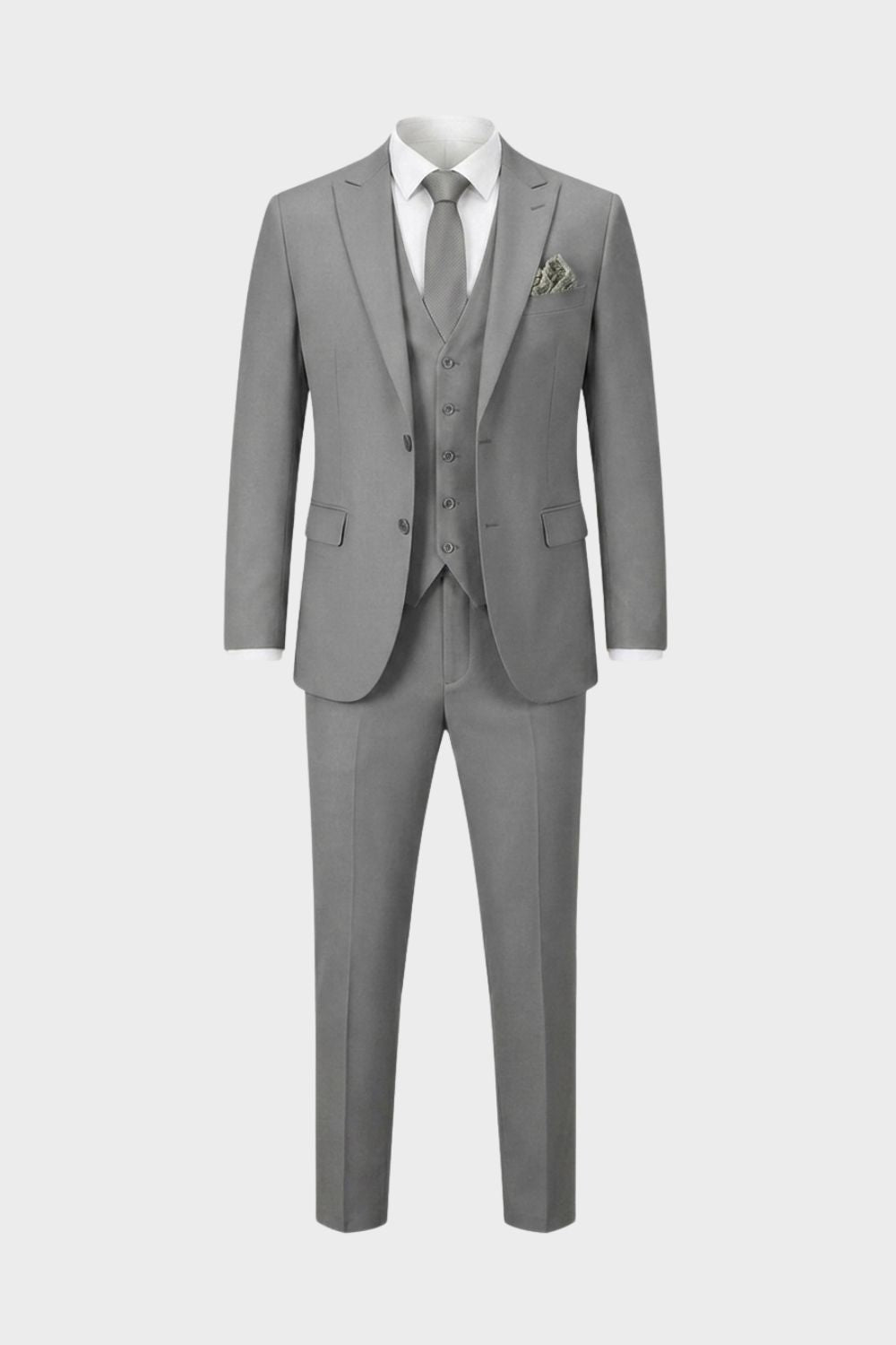 Men's Suits – Three-Piece Single-Button Suit with Vest and Slim Silhouette for Weddings & Formal Ceremonies