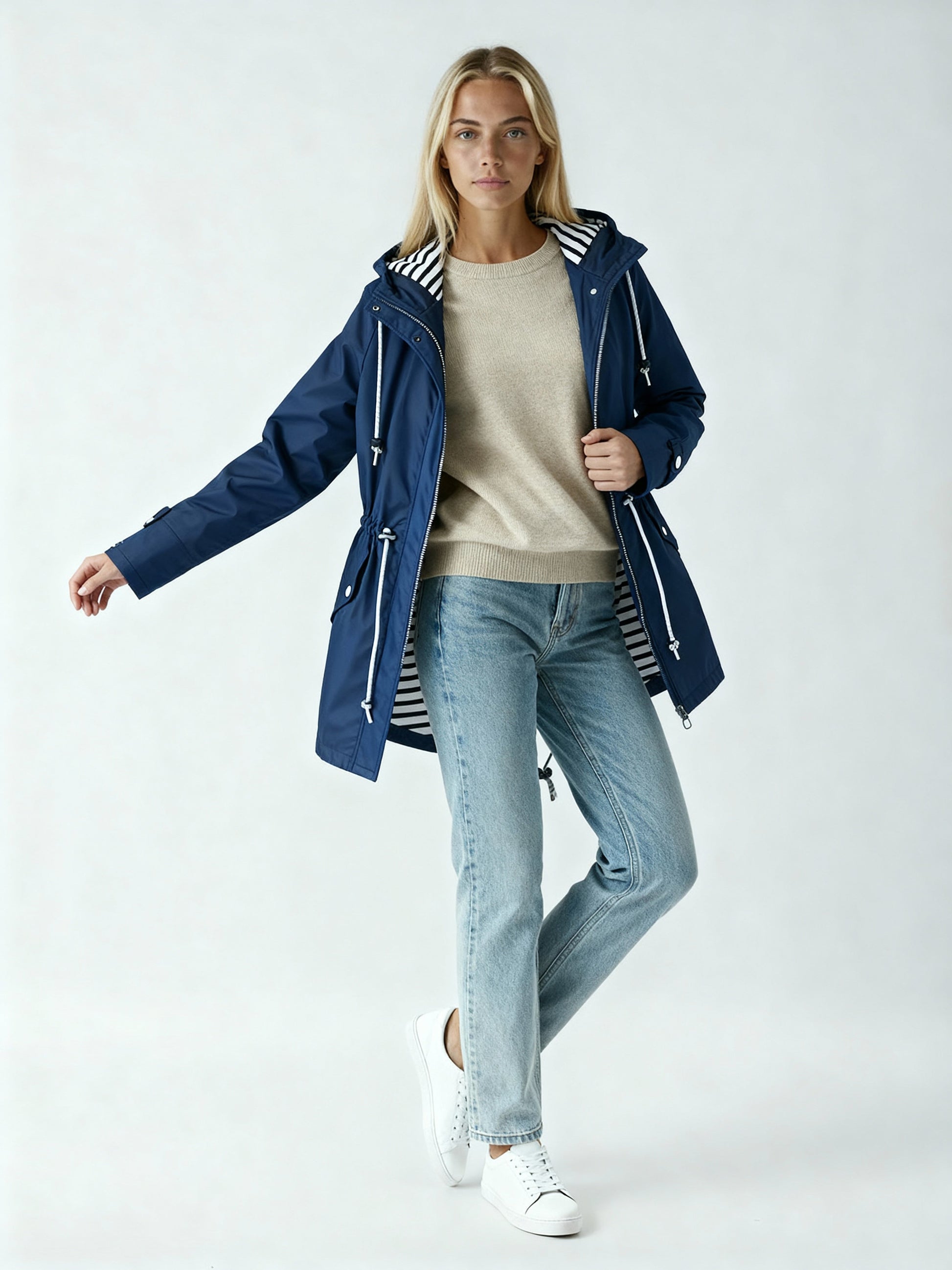Women's Parka | Lightweight Rain Jacket with Hood and Drawstring