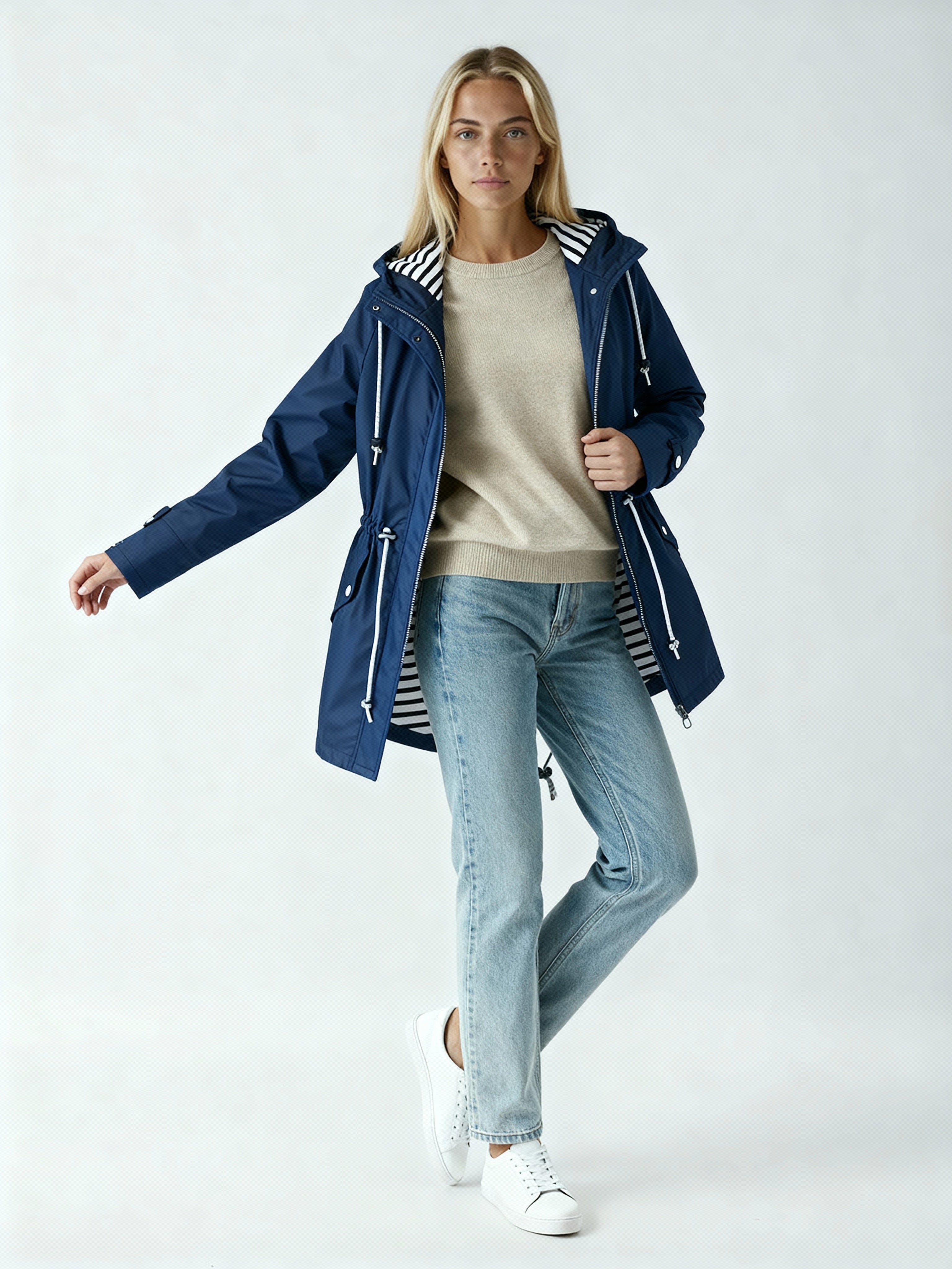 Women's Parka | Lightweight Rain Jacket with Hood and Drawstring