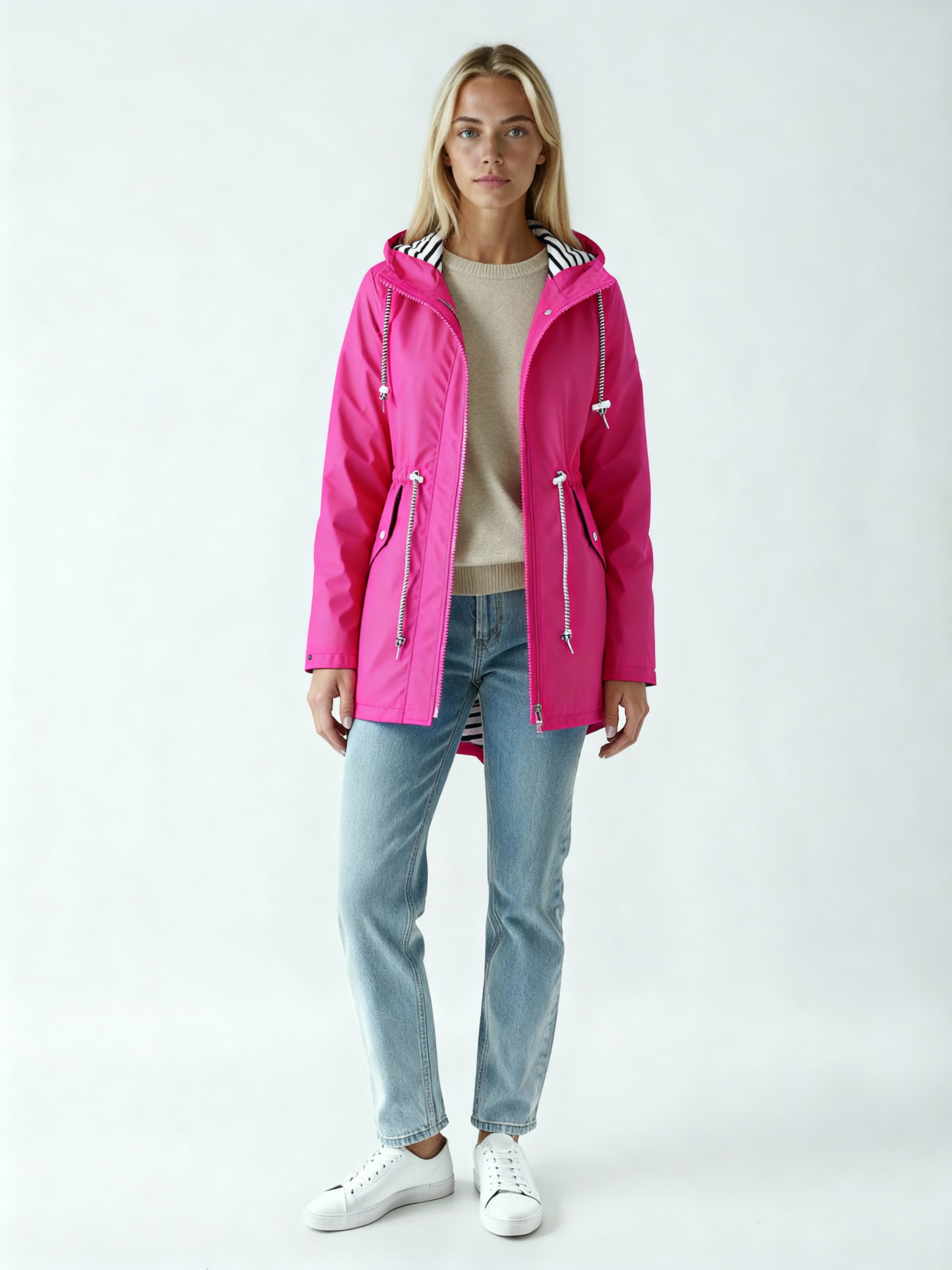 Women's Parka | Lightweight Rain Jacket with Hood and Drawstring