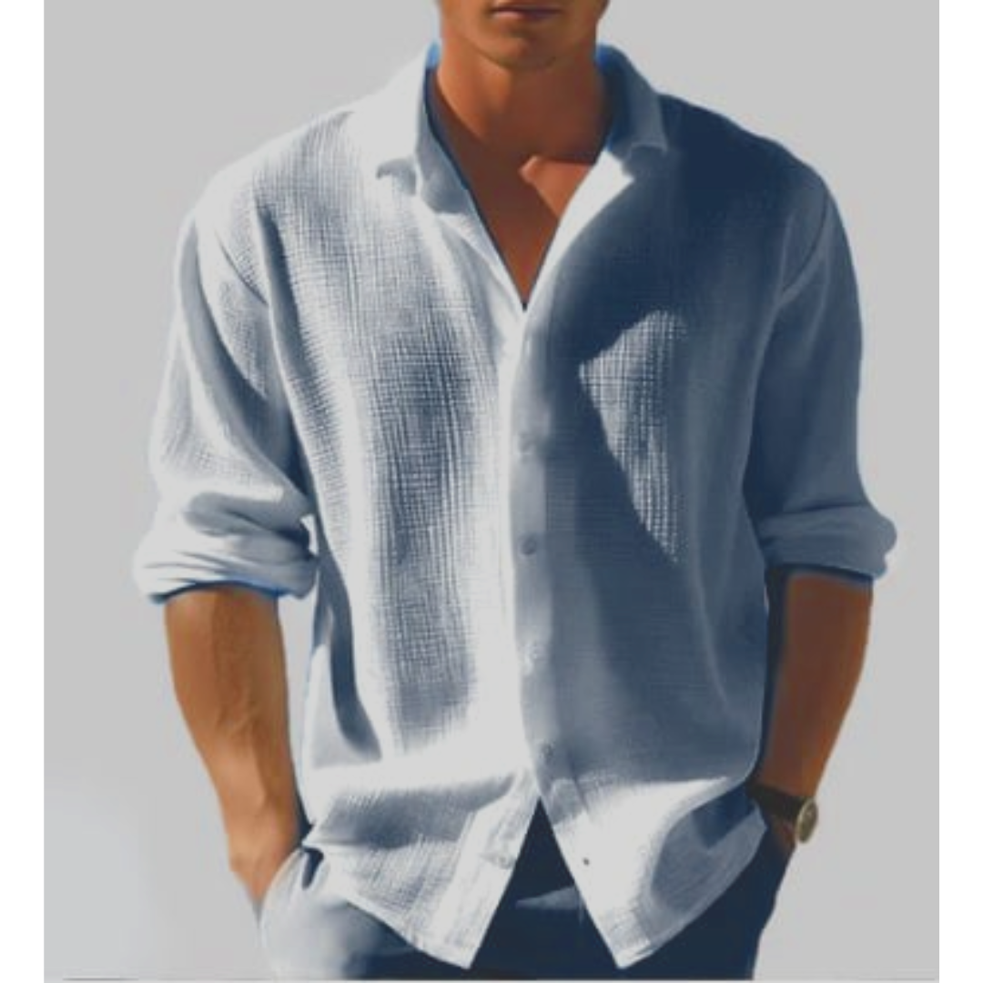 Men’s Lightweight Long Sleeve Casual Button Shirt