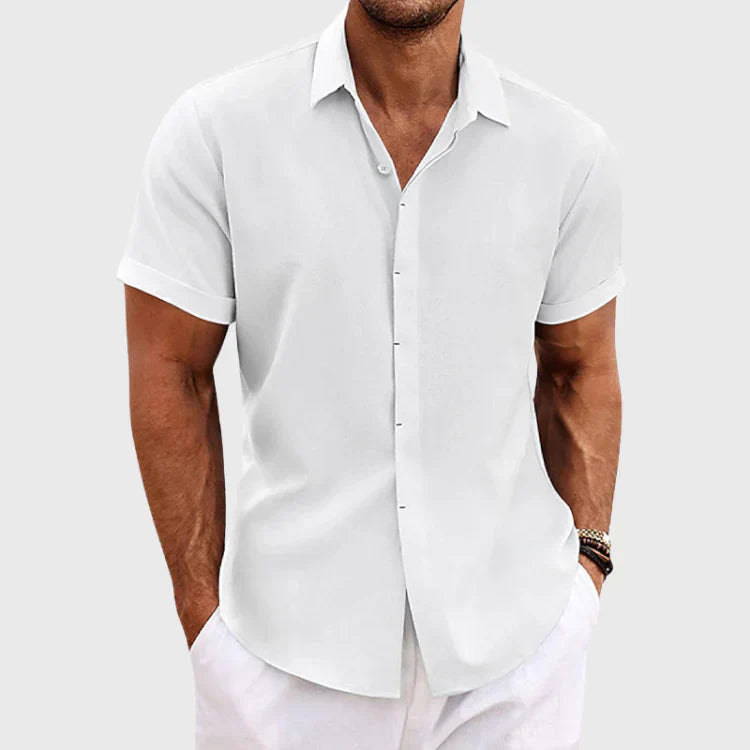 Men’s Short Sleeve Casual Button-Up Shirt