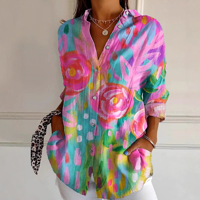Women's Shirt with Print and Long Sleeves