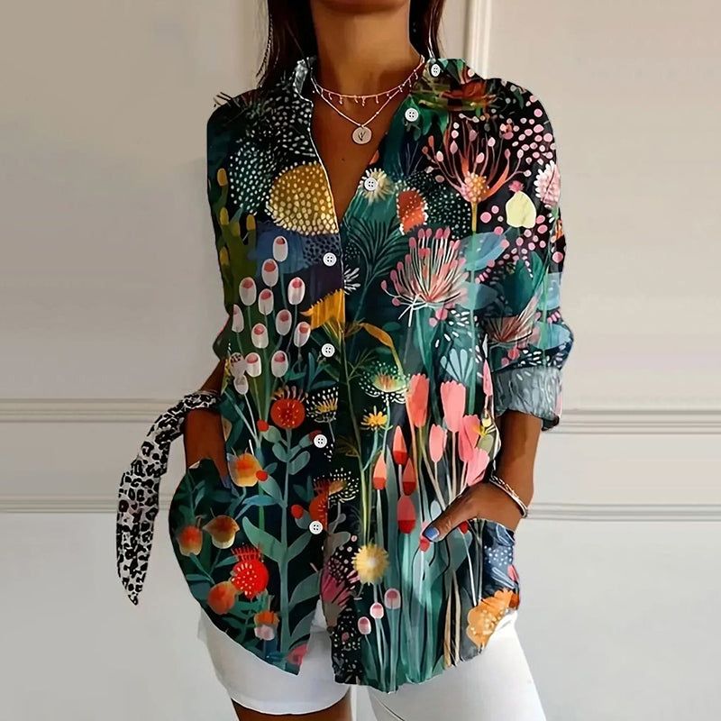 Women's Shirt with Print and Long Sleeves