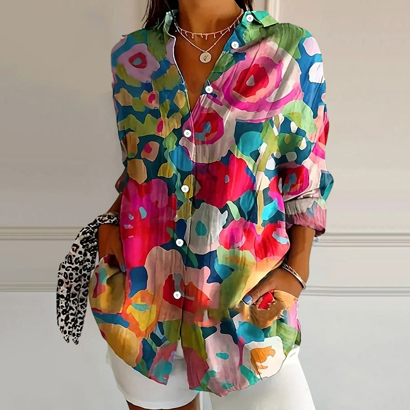 Women's Shirt with Print and Long Sleeves
