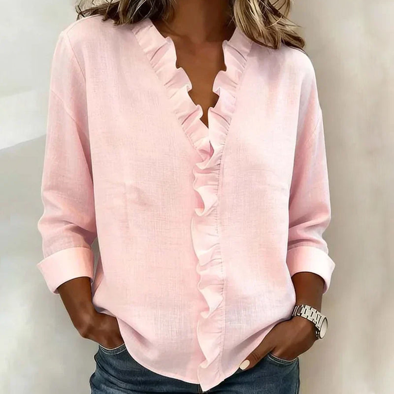 Women’s Ruffle Trim Casual Blouse