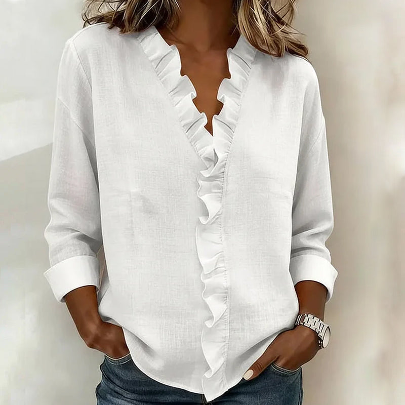 Women’s Ruffle Trim Casual Blouse