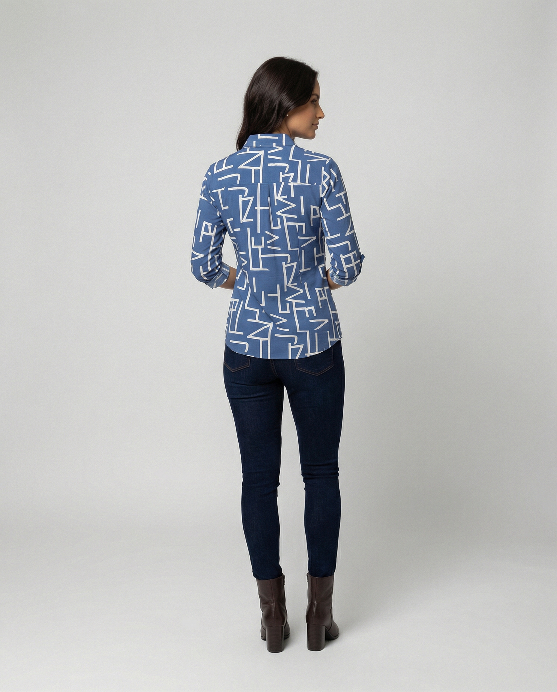 Women’s Casual Printed Button-Up Shirt