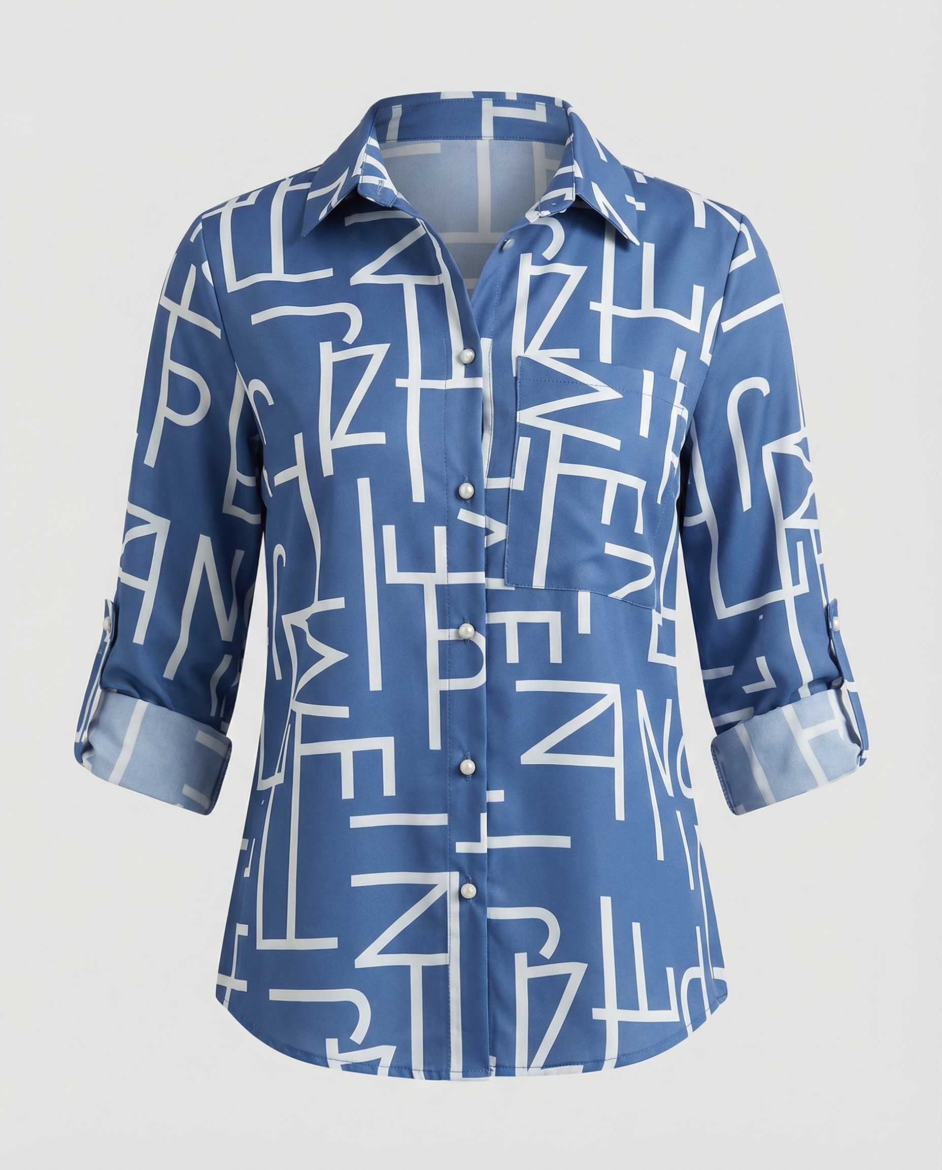Women’s Casual Printed Button-Up Shirt