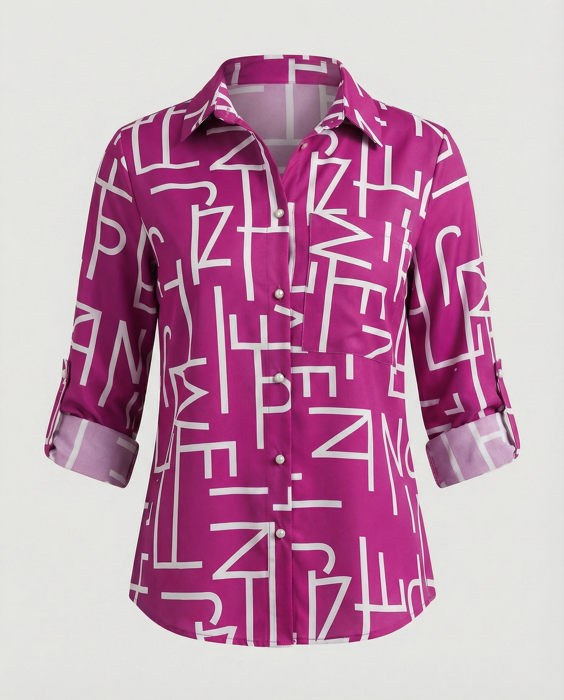 Women’s Casual Printed Button-Up Shirt