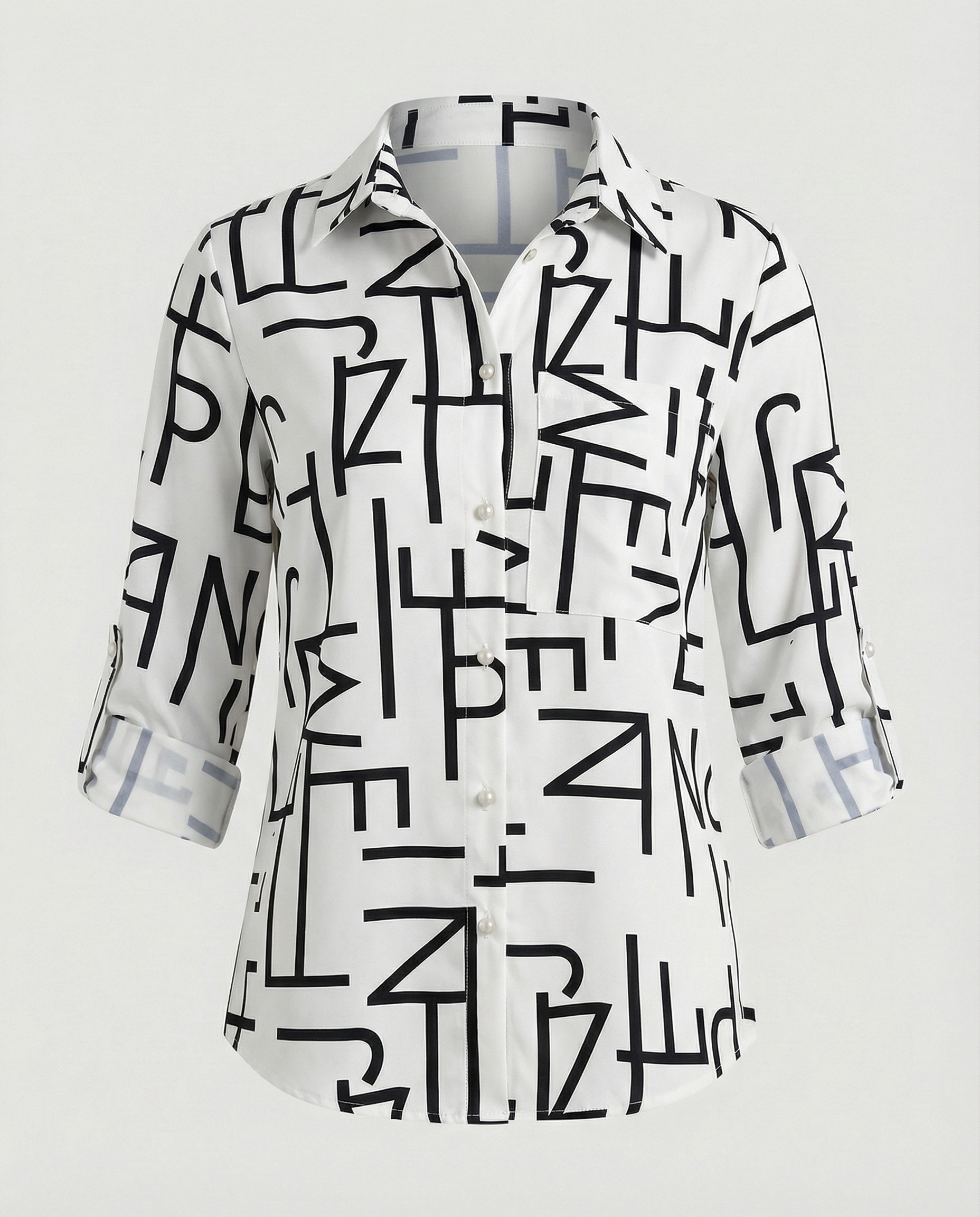 Women’s Casual Printed Button-Up Shirt