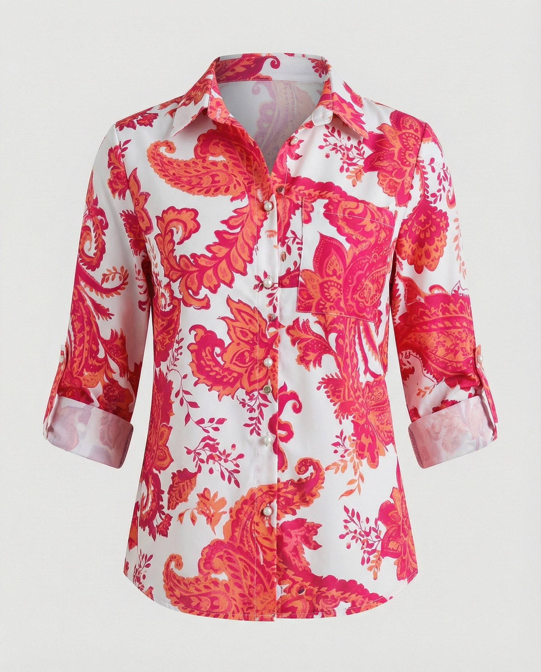 Women’s Casual Printed Button-Up Shirt