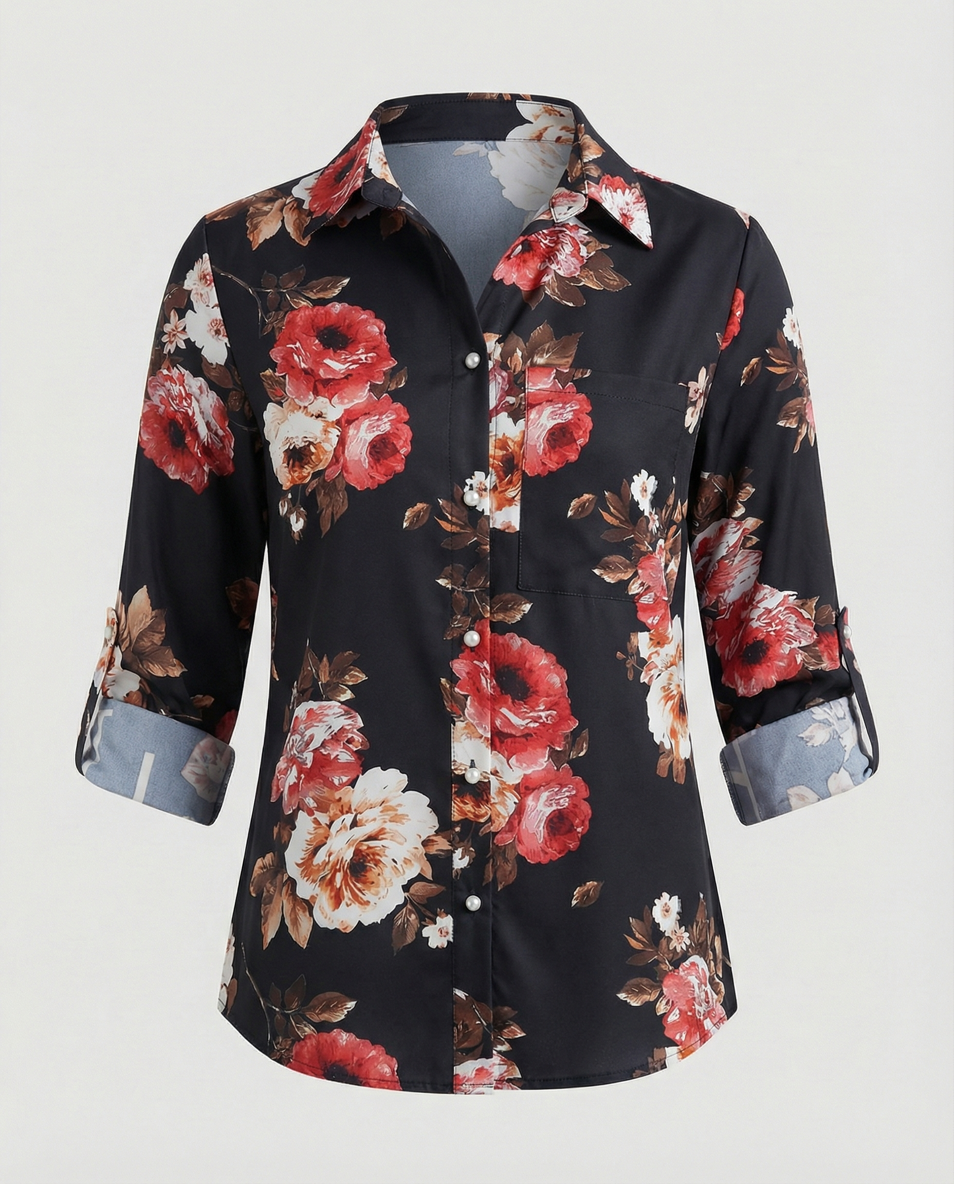 Women’s Casual Printed Button-Up Shirt