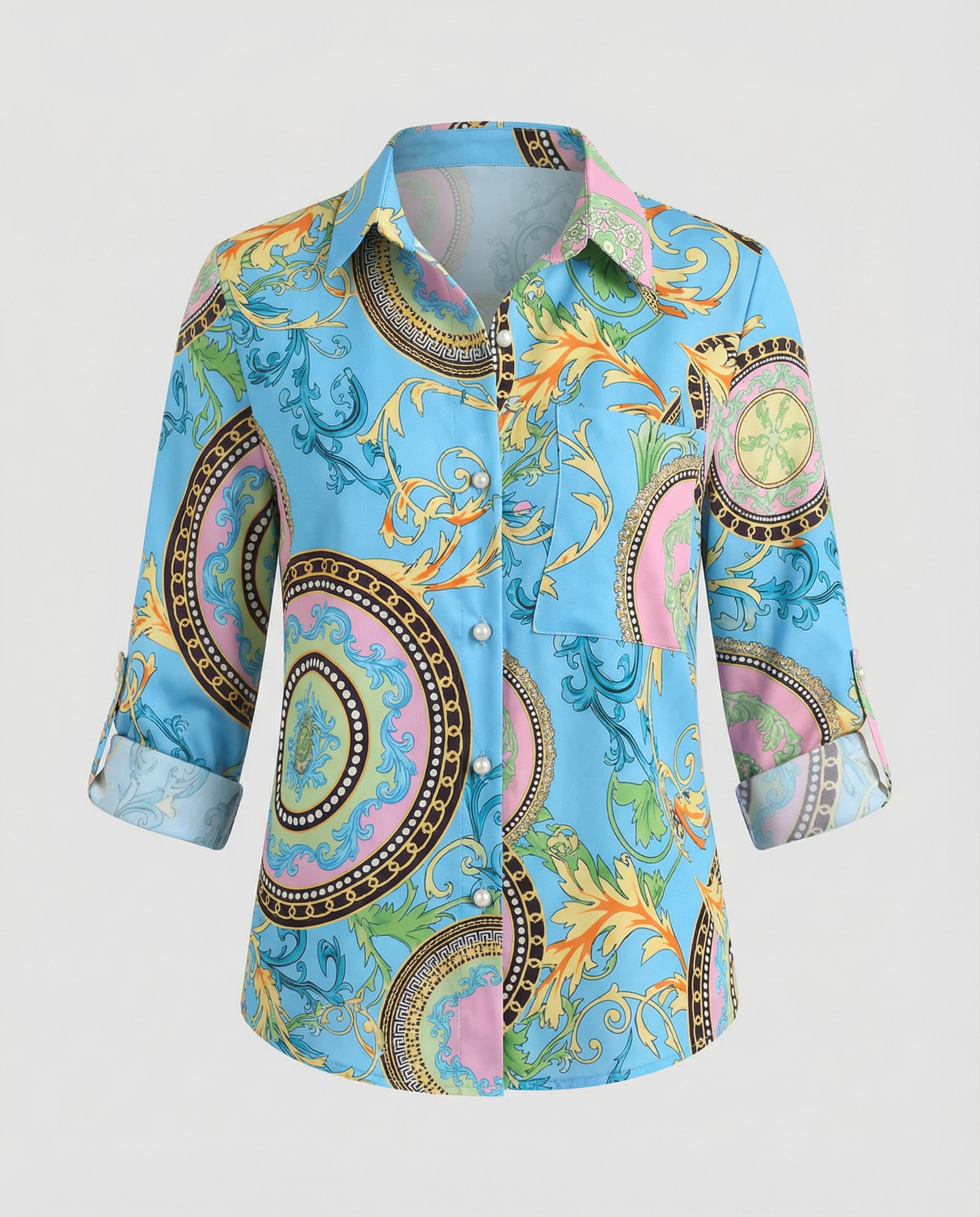 Women’s Casual Printed Button-Up Shirt