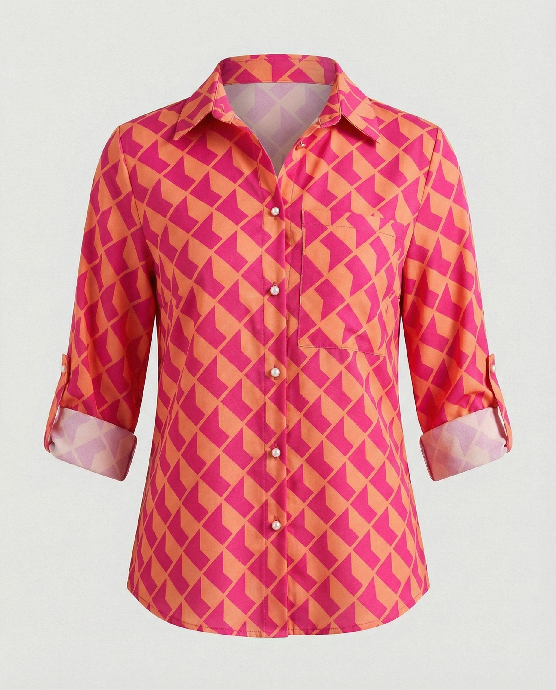 Women’s Casual Printed Button-Up Shirt