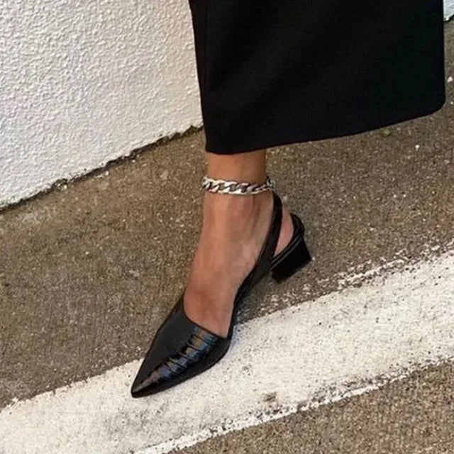Women’s Pointed Toe Slingback Heels with Block Heel