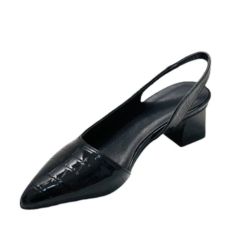 Women’s Pointed Toe Slingback Heels with Block Heel