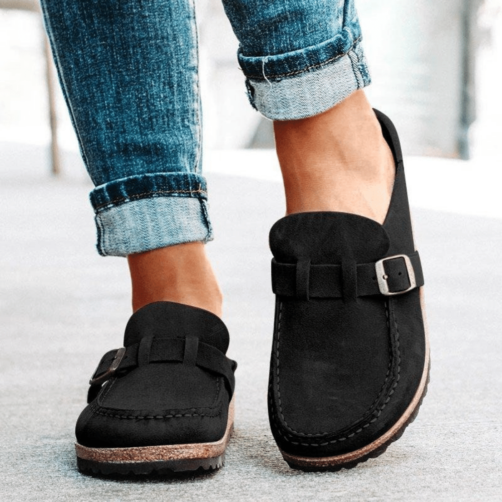 Women’s Casual Buckle Strap Slip-On Loafers
