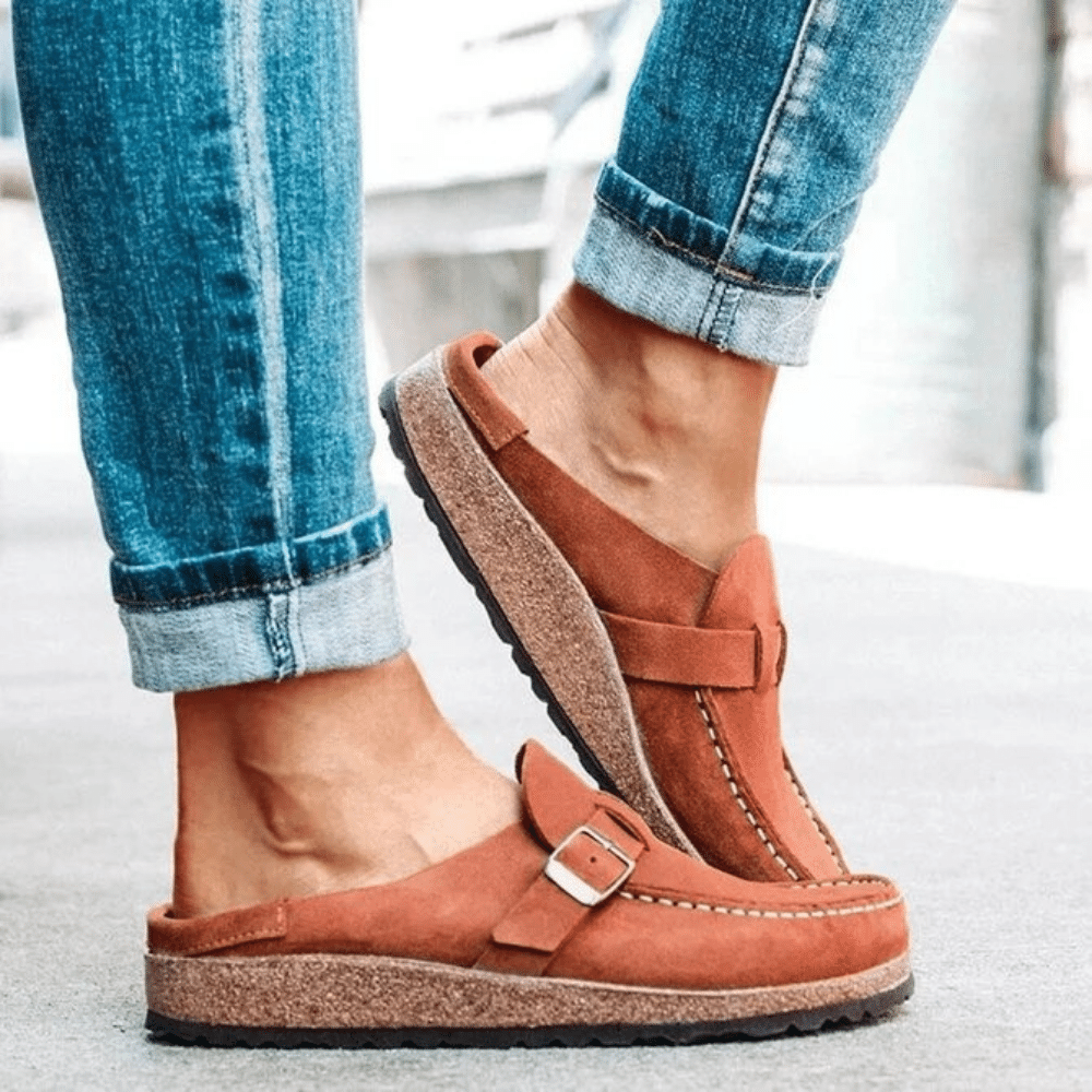 Women’s Casual Buckle Strap Slip-On Loafers