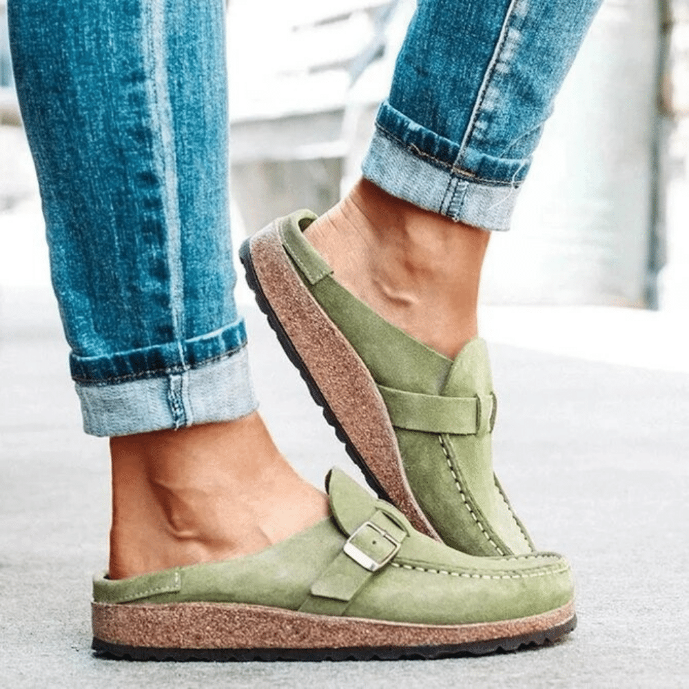 Women’s Casual Buckle Strap Slip-On Loafers