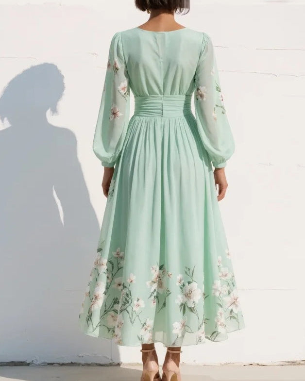 Odelia – Floral Midi Dress with Flowing Silhouette