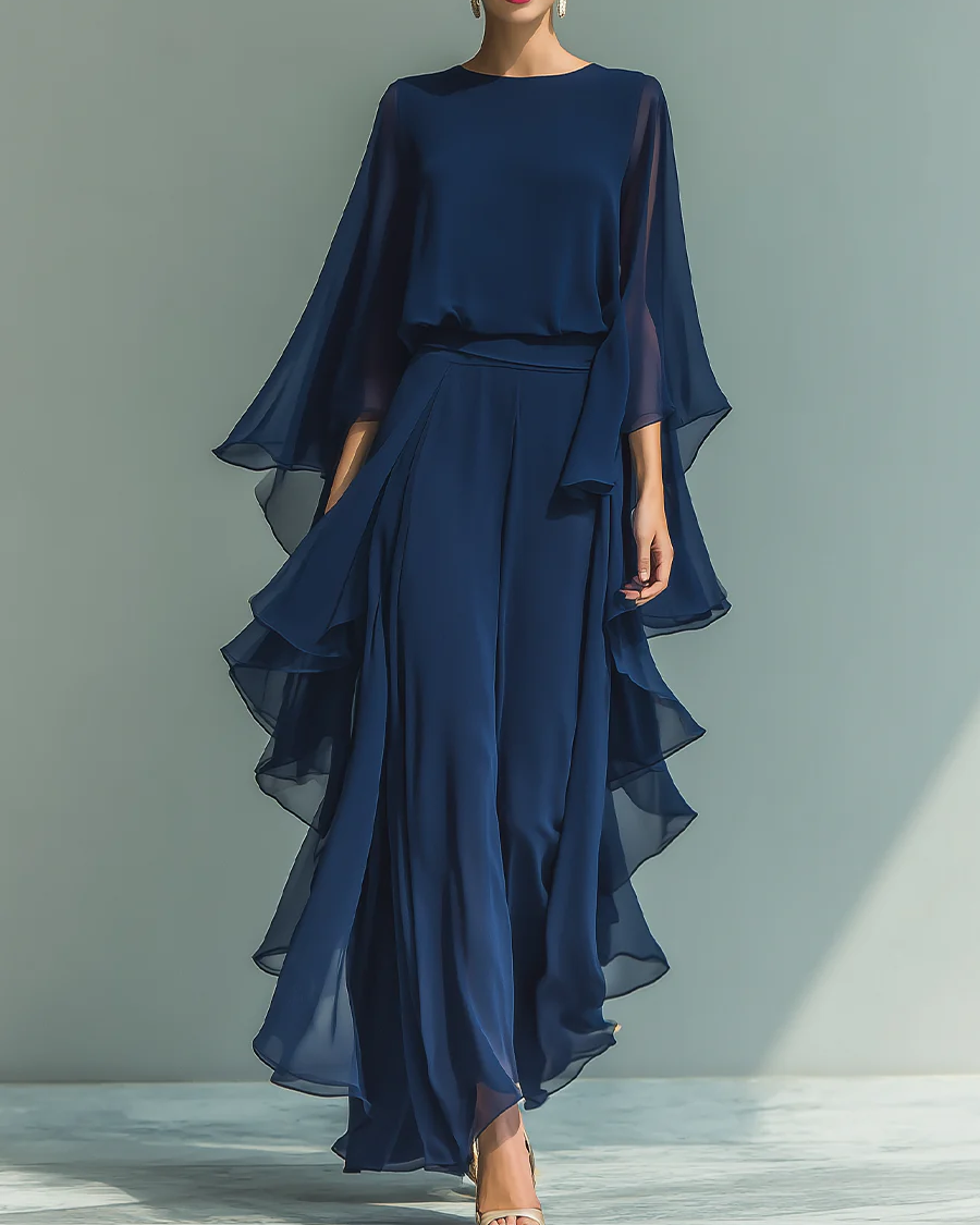 Aurora | Elegant Complete Chiffon Set with Ruffles