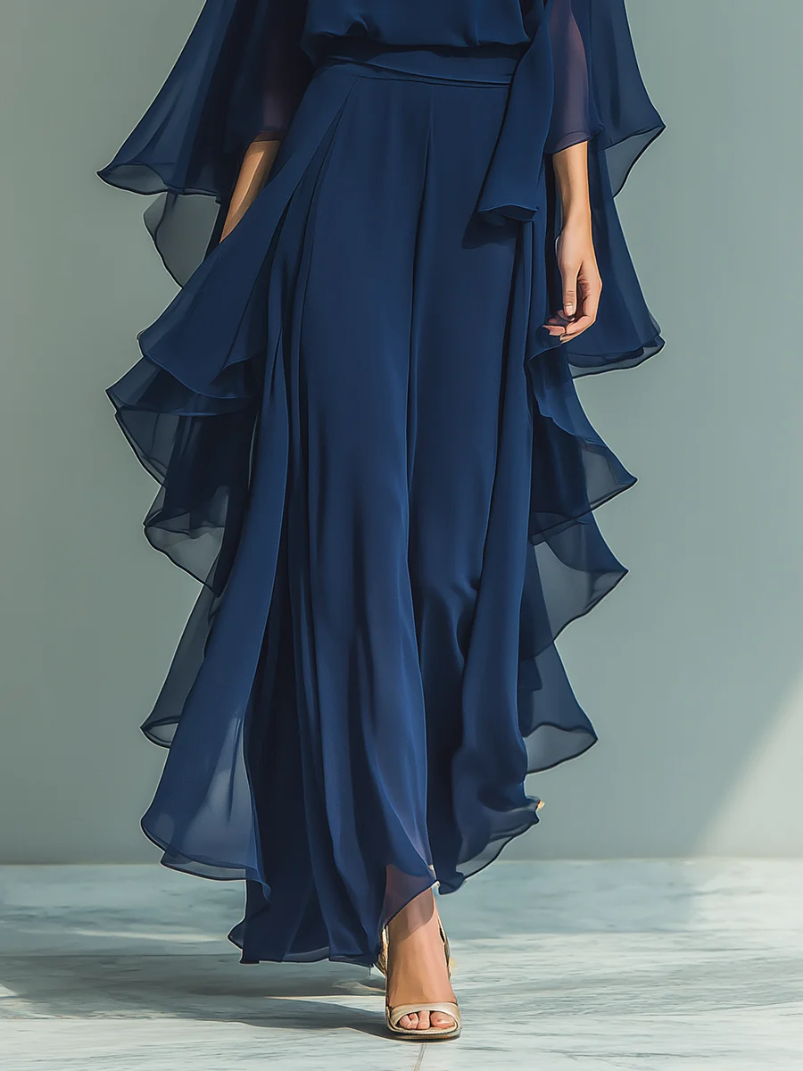 Aurora | Elegant Complete Chiffon Set with Ruffles