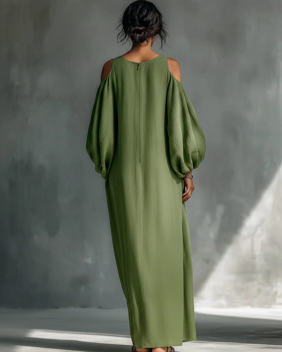 Anika | Green Off-Shoulder Maxi Dress