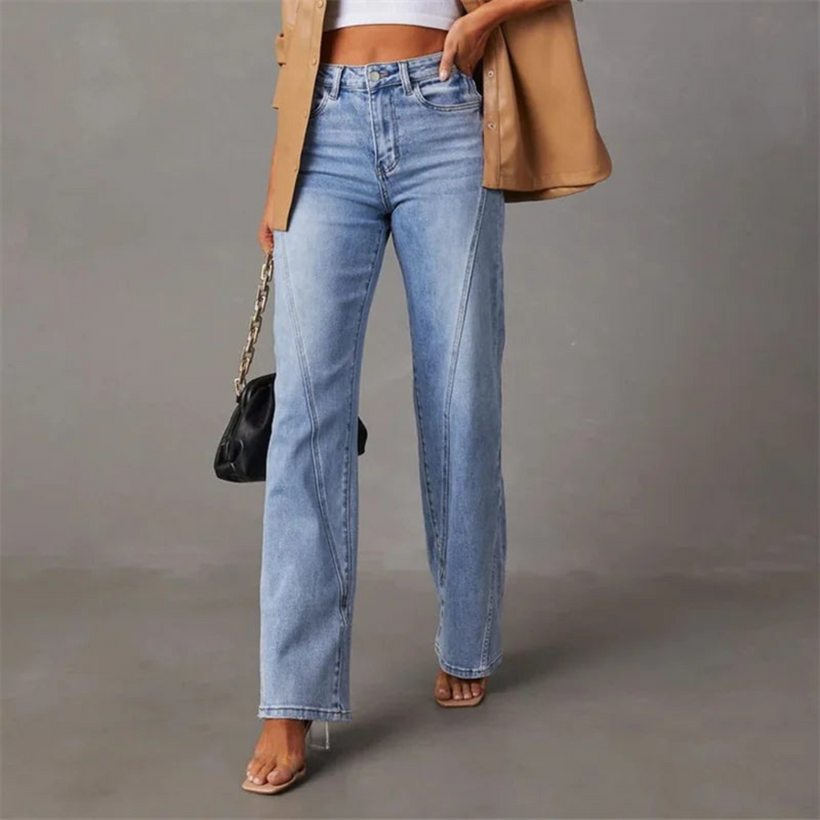 Wide-Leg High-Waisted Jeans – Modern Denim in Vintage Style