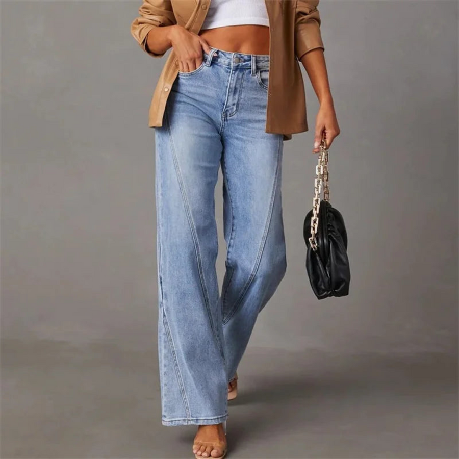 Wide-Leg High-Waisted Jeans – Modern Denim in Vintage Style