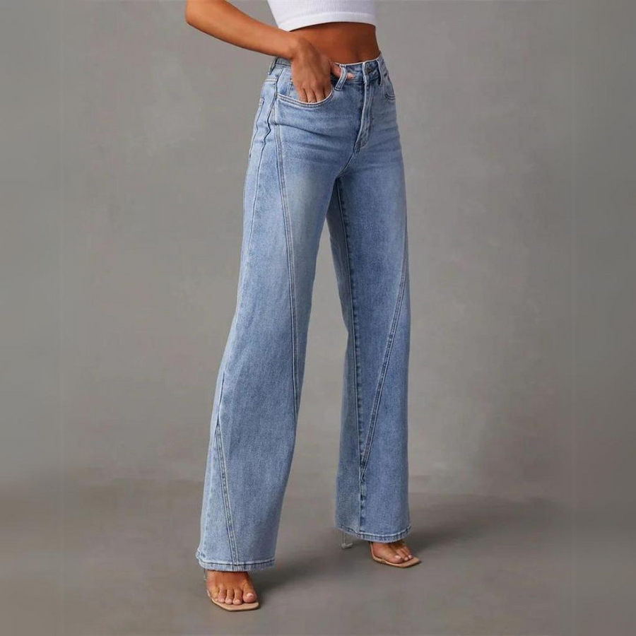 Wide-Leg High-Waisted Jeans – Modern Denim in Vintage Style