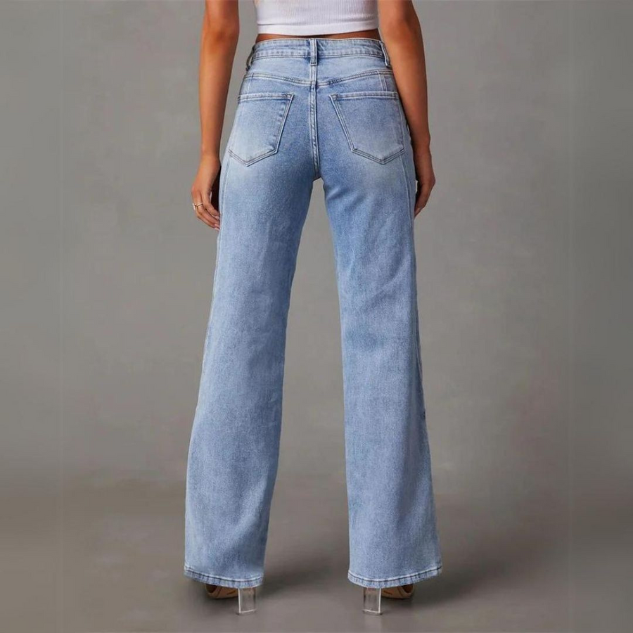 Wide-Leg High-Waisted Jeans – Modern Denim in Vintage Style