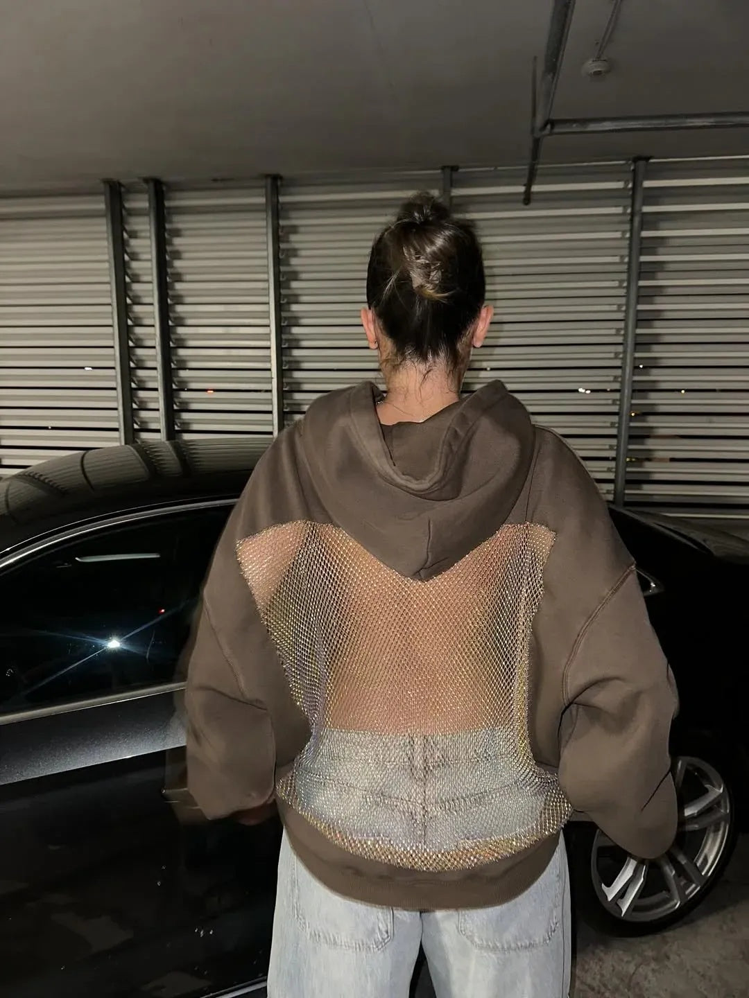 Women's Hoodie | Oversized with Decorative Application on the Back