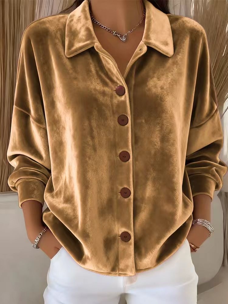 Women's Oversized Shirt with Buttons and Long Sleeves
