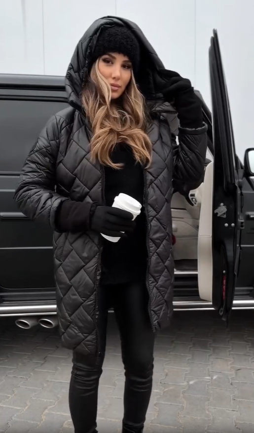 Women's Winter Quilted Jacket with High Collar