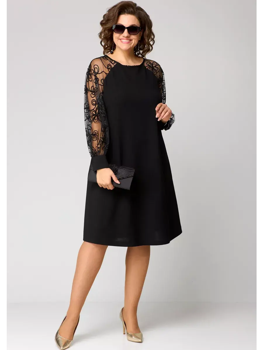 Women's Dress | Elegant Dress with Lace Sleeves