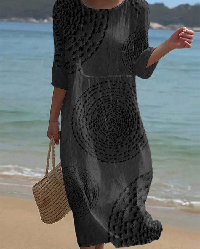 Embroidered casual women's dress