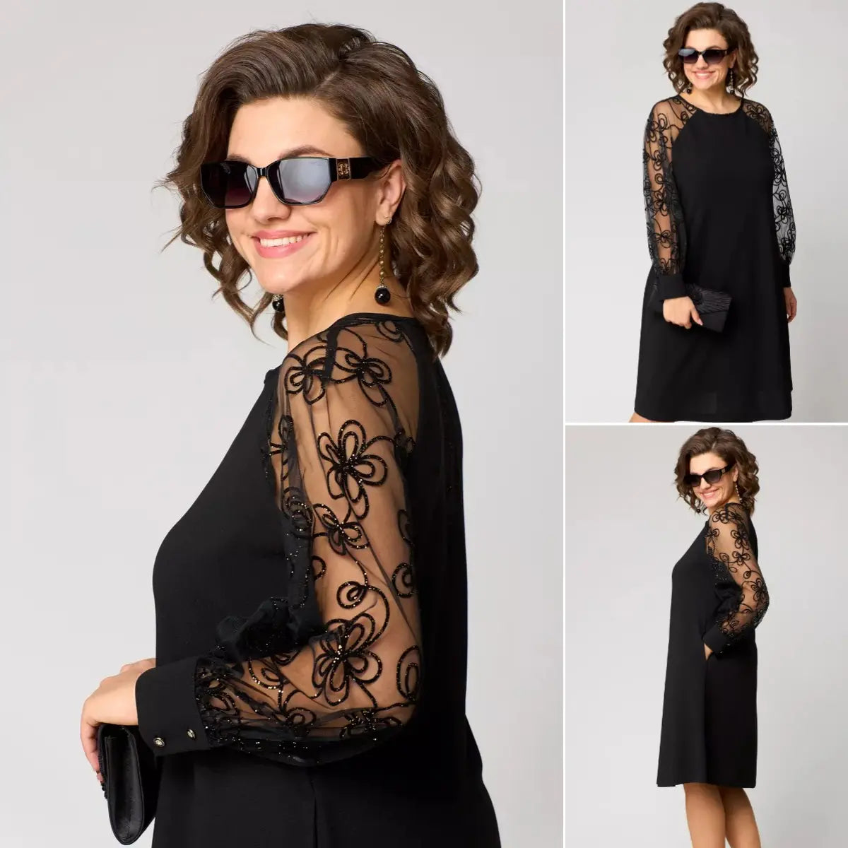 Women's Dress | Elegant Dress with Lace Sleeves