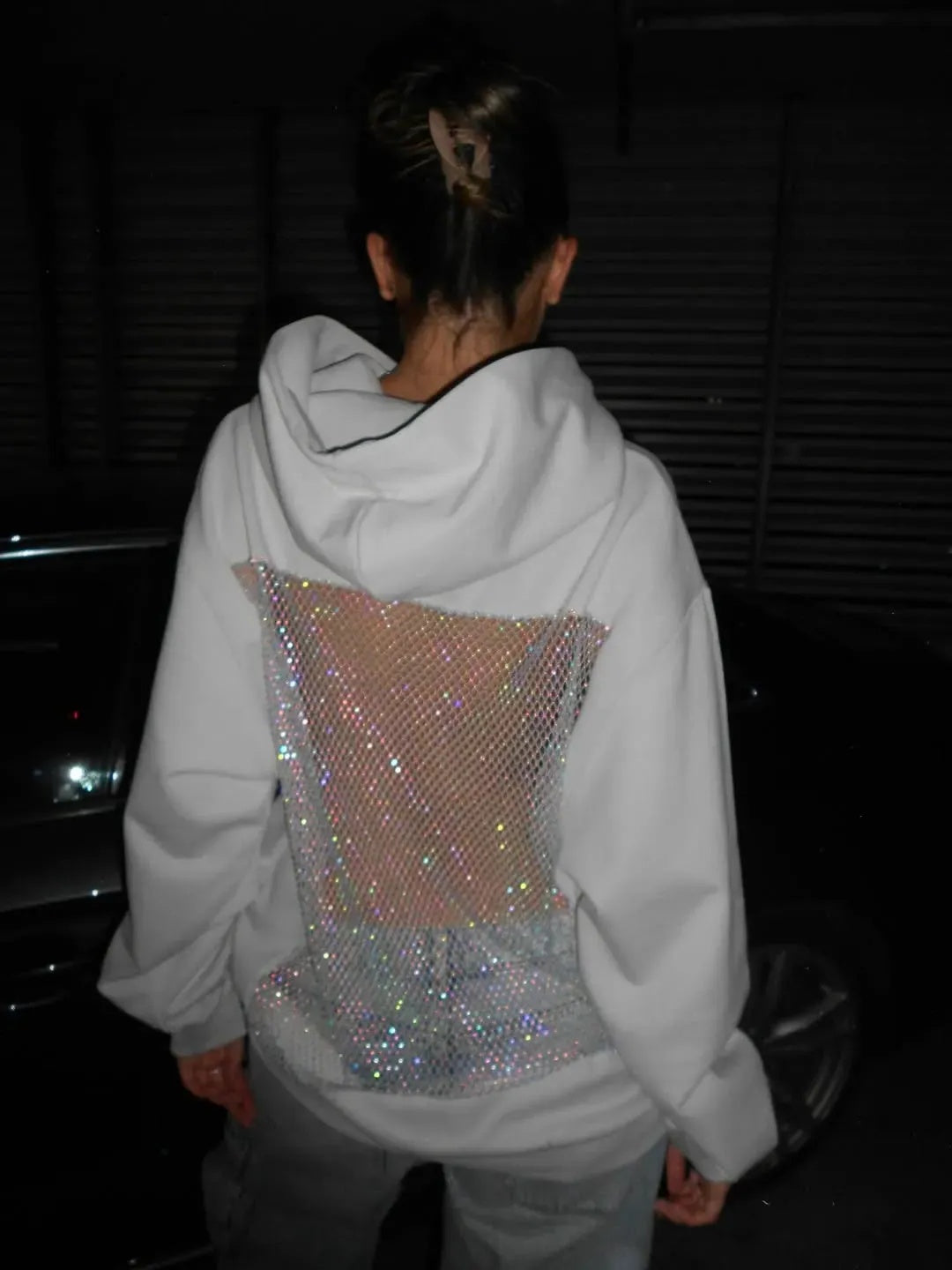 Women's Hoodie | Oversized with Decorative Application on the Back