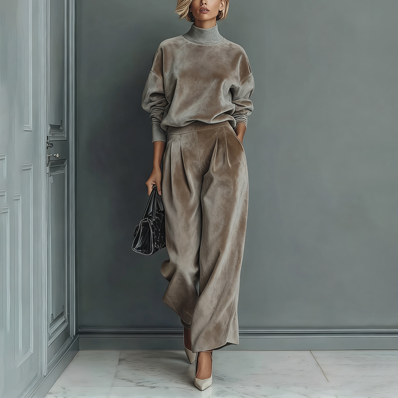 Women's Sporty Casuals for Fall and Winter Made from Warm Velvet Material