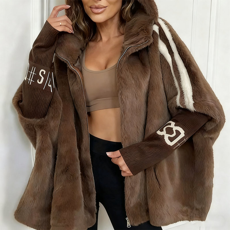 Casual hoodie with a zipper for women