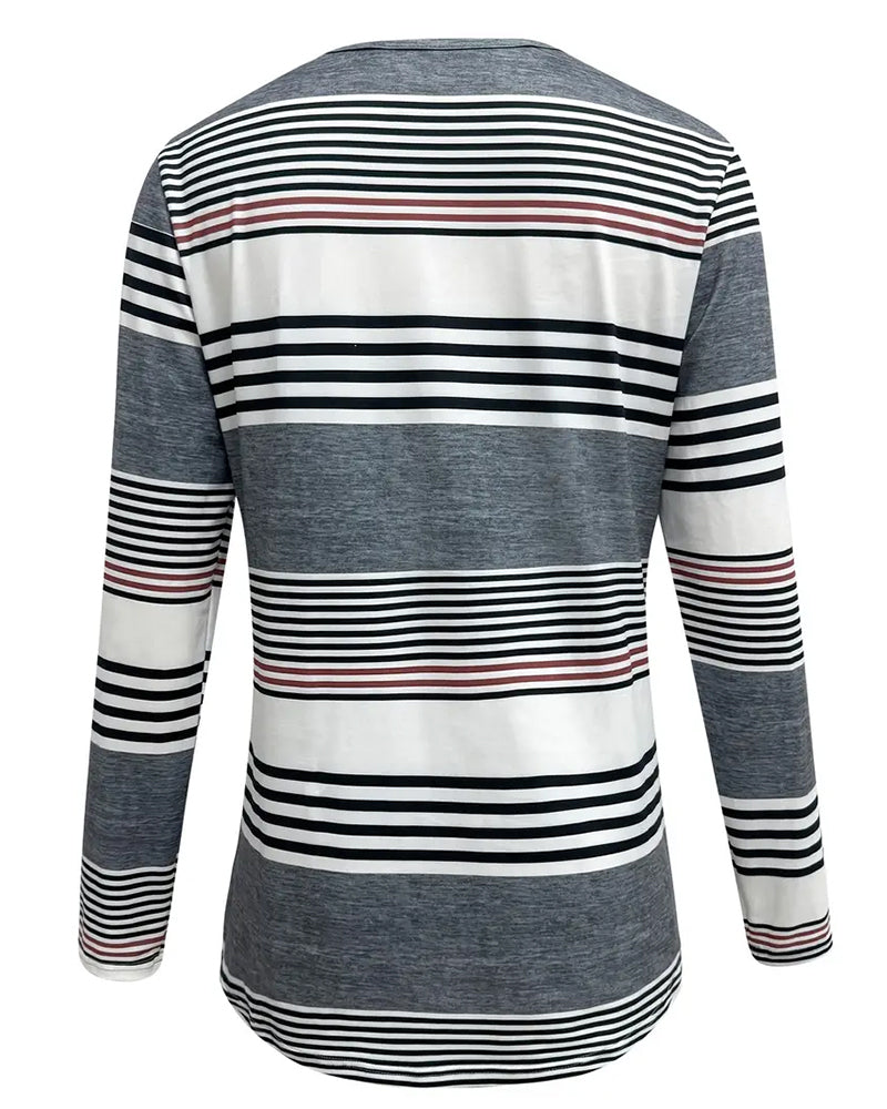 Victoria | Timeless Striped Long Sleeve T-Shirt for Women