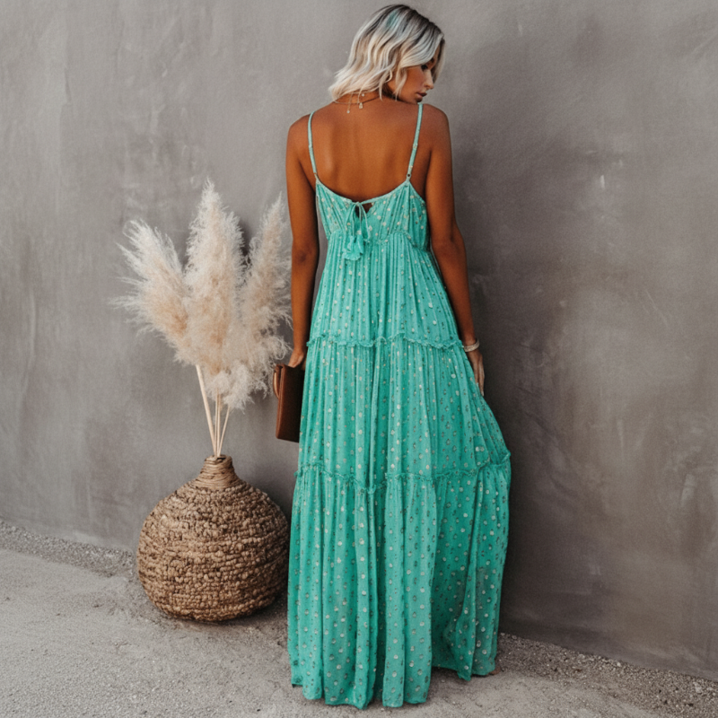 Women’s Boho Tiered Maxi Summer Dress