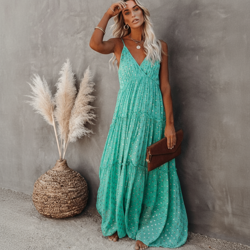 Women’s Boho Tiered Maxi Summer Dress