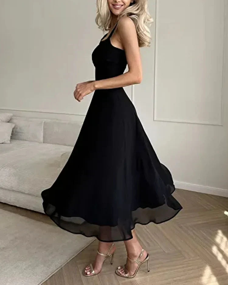 Women’s Elegant Square Neck Midi Dress