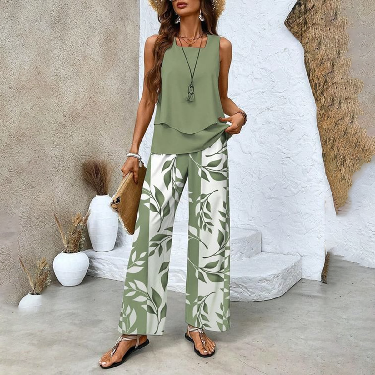 Ratchel | Stylish Women's Set with Printed Top and Matching Pants
