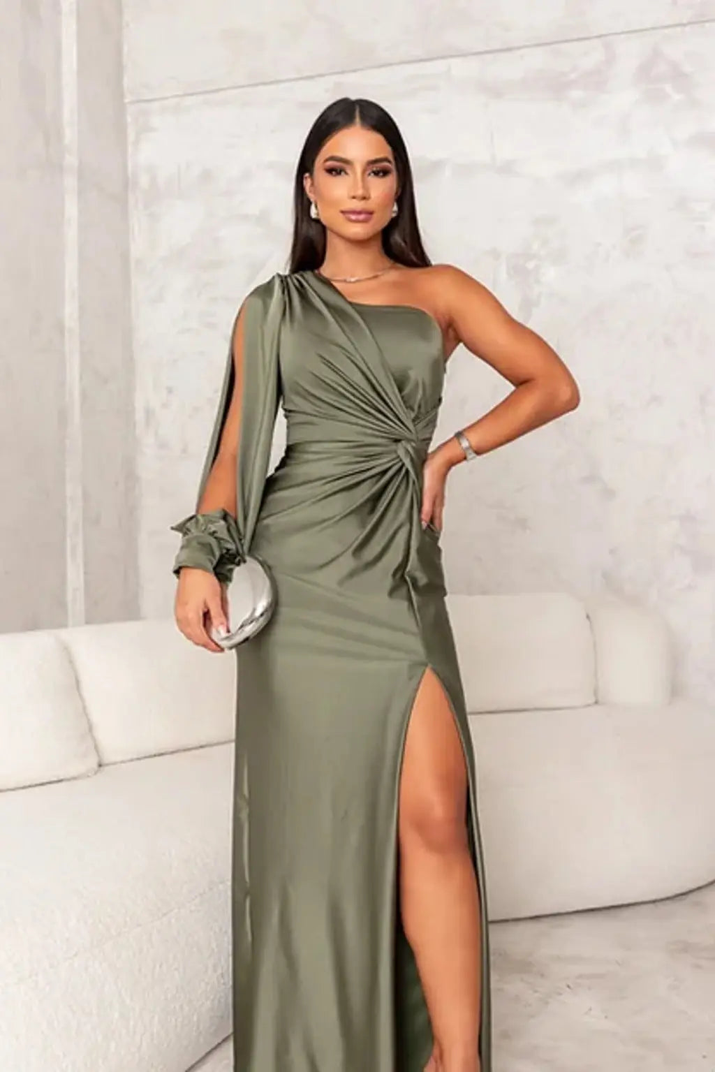 Women’s Elegant One-Shoulder Evening Dress
